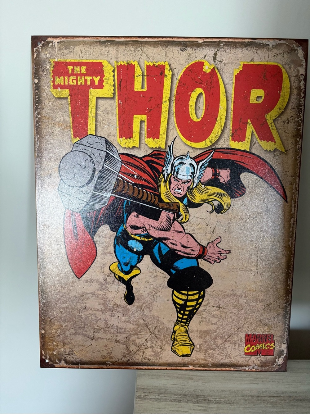 Thor Metal Tin Sign Marvel Comics - Superhero Man Cave Decor 16x13